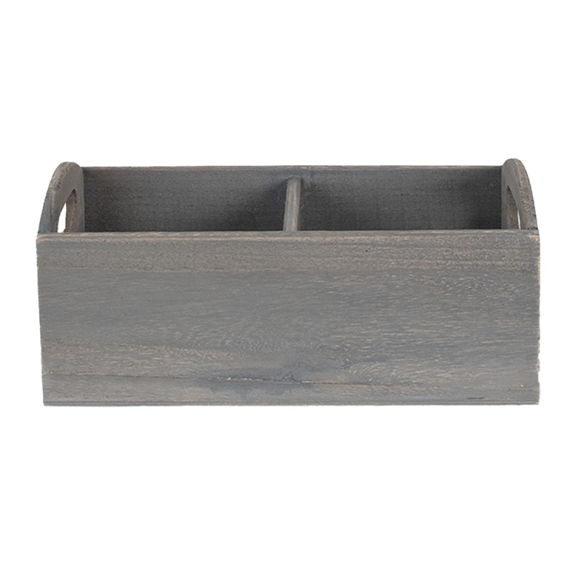 Clayre & Eef Porte-lettre 30x15x13 cm Gris Bois Rectangle