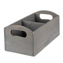 Clayre & Eef Porte-lettre 30x15x13 cm Gris Bois Rectangle