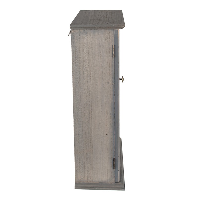 Clayre & Eef Mensola da parete 33x15x50 cm Grigio Legno Vetro Rettangolo