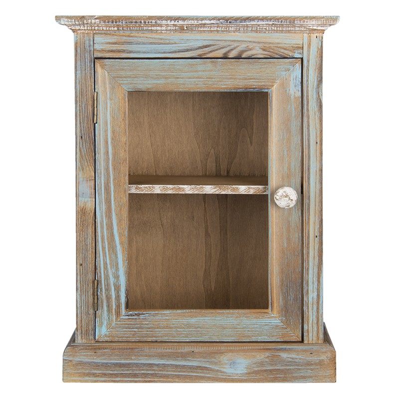 Clayre & Eef Étagère murale 30x15x40 cm Marron Bleu Bois Rectangle