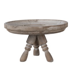 Clayre & Eef Étagère Ø 30x18 cm Marron Blanc Bois Rond