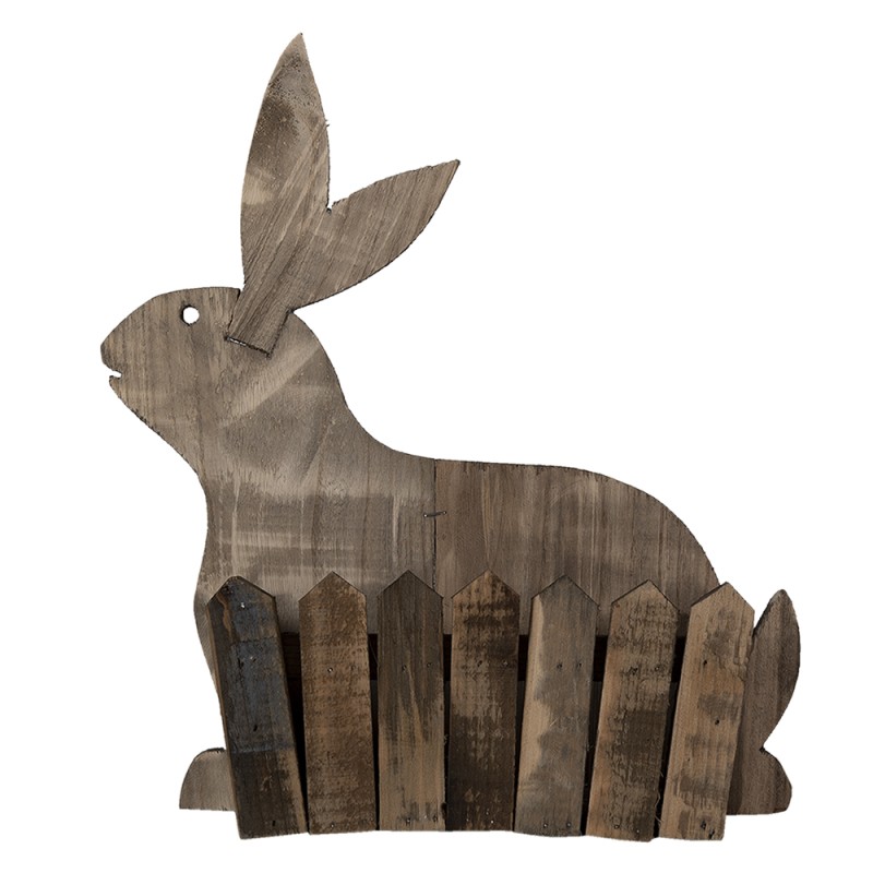 Clayre & Eef Pot de fleurs 31x12x36 cm Marron Bois Rectangle Lapin