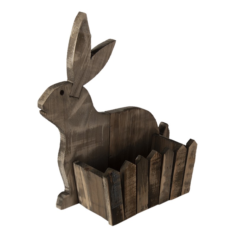 Clayre & Eef Pot de fleurs 31x12x36 cm Marron Bois Rectangle Lapin