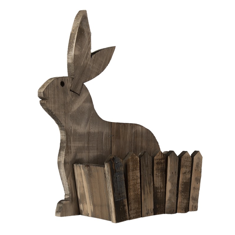 Clayre & Eef Pot de fleurs 31x12x36 cm Marron Bois Rectangle Lapin