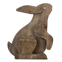 Clayre & Eef Figurine Lapin 20x12x26 cm Marron Bois