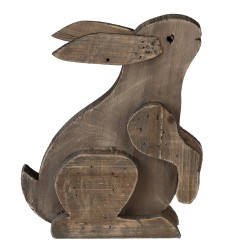 Clayre & Eef Figurine Lapin 20x12x26 cm Marron Bois