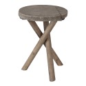 Clayre & Eef Petit table de plante Ø 24x32 cm Marron Bois Rond