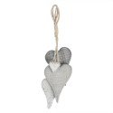 Clayre & Eef Pendant 8x5x32 cm Grey Wood Heart-Shaped