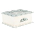 Clayre & Eef Theedoos 1 vak  20x17x9 cm Blauw Beige MDF Glas Rechthoek