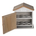 Clayre & Eef Eierkastje Huis 19x13x23 cm Bruin Hout Kip Farm Fresh Eggs