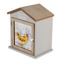 Clayre & Eef Eierkastje Huis 19x13x23 cm Bruin Hout Kip Farm Fresh Eggs