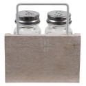 Clayre & Eef Peper en Zoutstel Set van 2  11x6x12 cm Bruin Hout