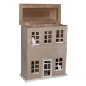 Clayre & Eef Storage Box House 27x12x39 cm Brown Wood Cats