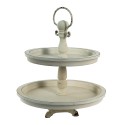 Clayre & Eef 2-Tiered Stand Ø 30x36 cm Beige Wood Round