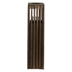 Clayre & Eef Windlicht  14x14x54 cm Bruin Hout