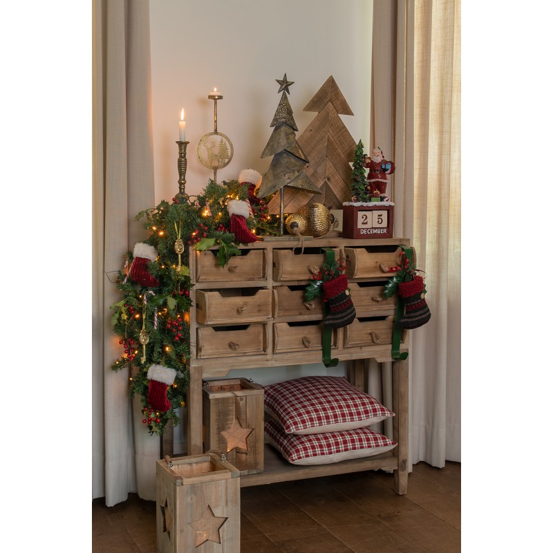 Clayre & Eef Dekoration Weihnachtsbaum 48x10x56 cm Braun Holz