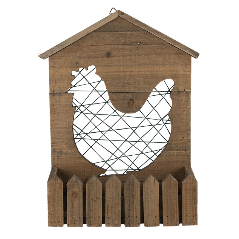 Clayre & Eef Panier de rangement 32x12x40 cm Marron Bois Poulet