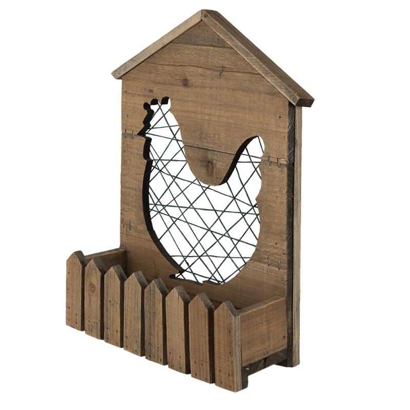 Clayre & Eef Panier de rangement 32x12x40 cm Marron Bois Poulet