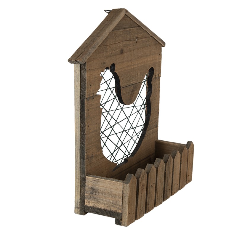 Clayre & Eef Panier de rangement 32x12x40 cm Marron Bois Poulet