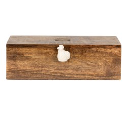 Clayre & Eef Tea Box 31x13x10 cm Brown Wood Chicken