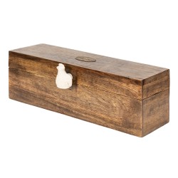 Clayre & Eef Theedoos  31x13x10 cm Bruin Hout Kip