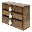 Clayre & Eef Petit meuble à tiroirs 29x14x22 cm Marron Bois Poulet