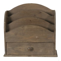 Clayre & Eef Brievenhouder  33x13x31 cm Bruin Hout