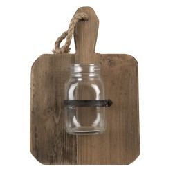 Clayre & Eef Vaas  23x13x33 cm Bruin Hout Glas