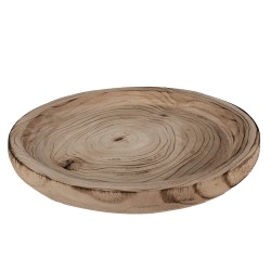 Clayre & Eef Decoratie schaal  Ø 26x3 cm Bruin Hout Rond