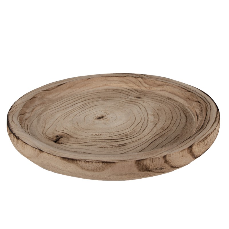 Clayre & Eef Scodella decorativa Ø 26x3 cm Marrone Legno  Rotondo