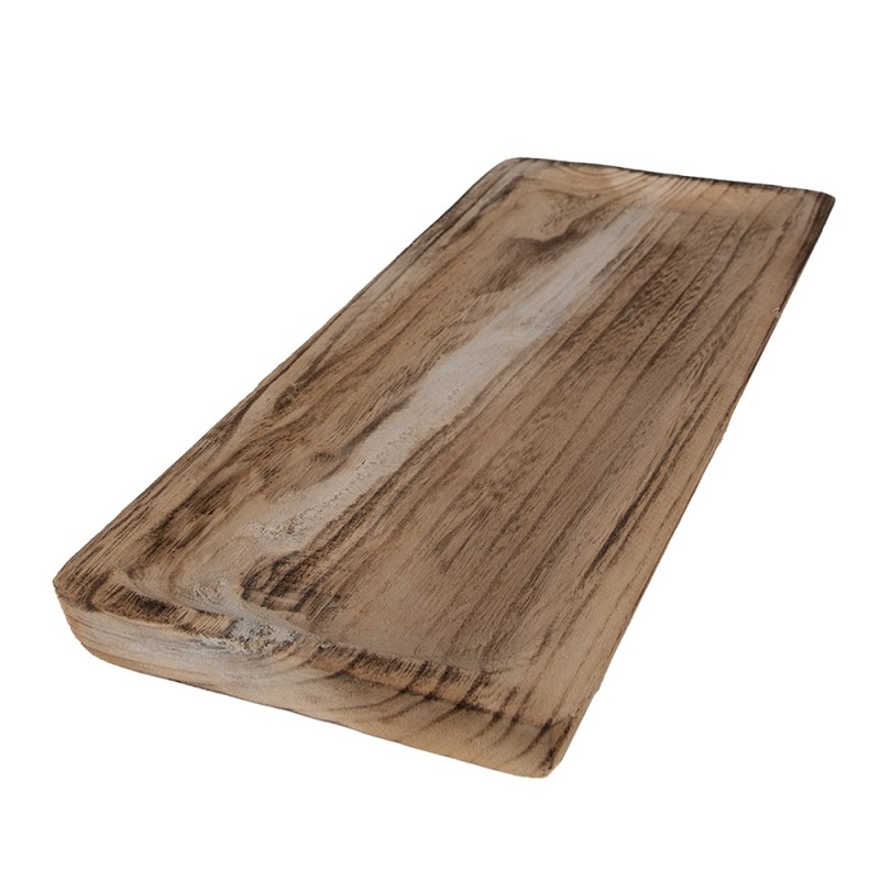 Clayre & Eef Decoratie schaal  40x17x3 cm Bruin Hout Rechthoek