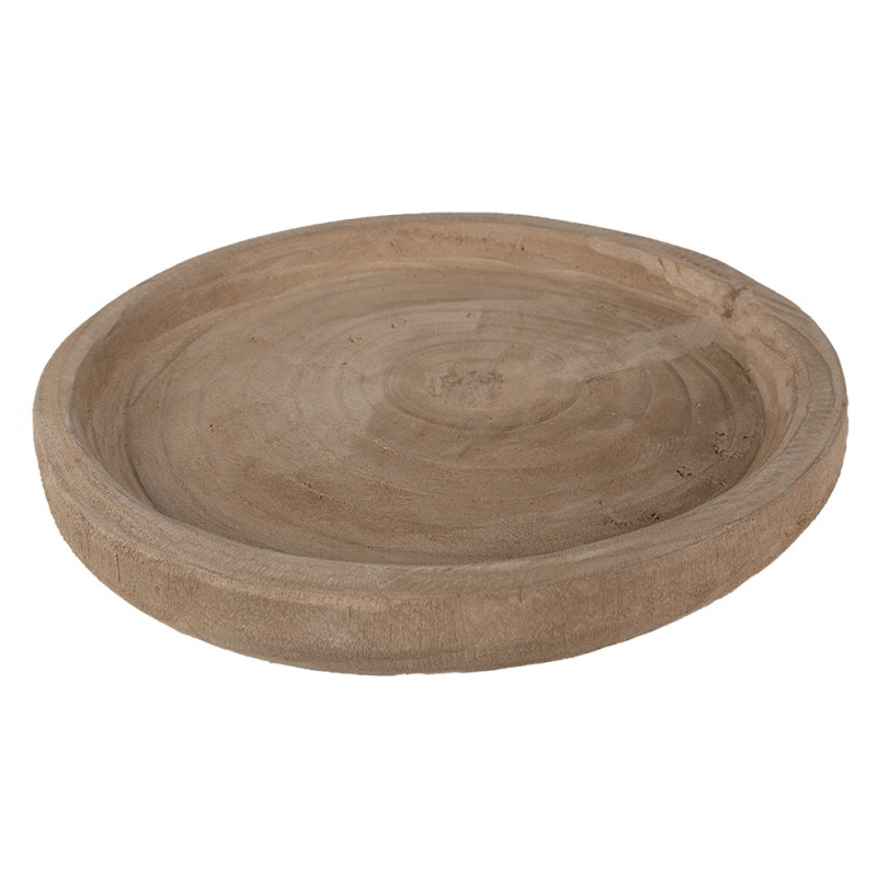 Clayre & Eef Serveerschaal  Ø 26x3 cm Bruin Hout Rond