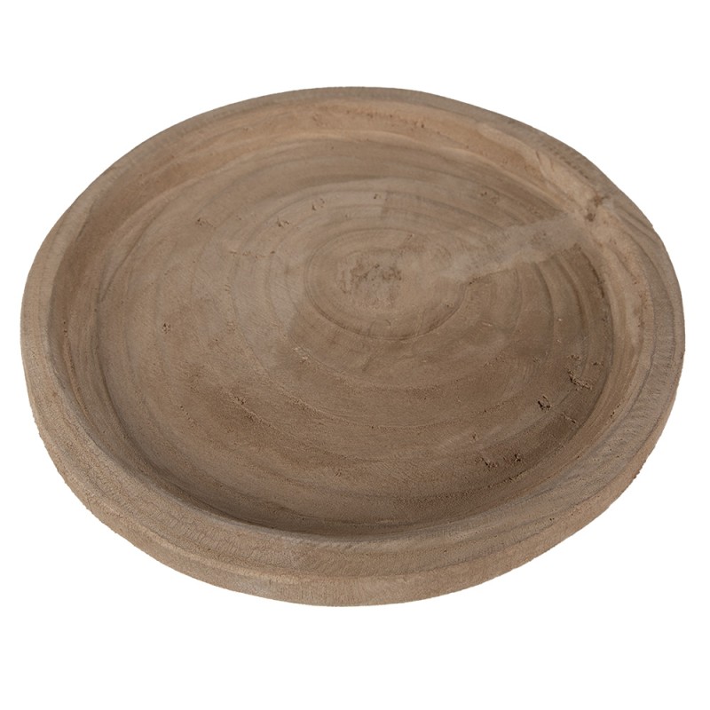 Clayre & Eef Serving Platter Ø 26x3 cm Brown Wood Round