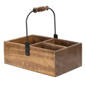 Clayre & Eef Scatola di archiviazione 27x18x12/25 cm Marrone Legno Metallo