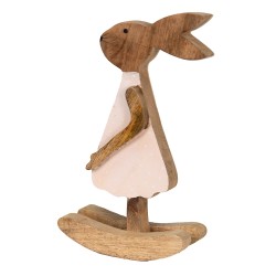 Clayre & Eef Figurine Lapin 17x7x30 cm Marron Bois