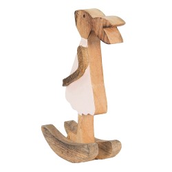 Clayre & Eef Statuetta Coniglio 14x7x25 cm Marrone Rosa  Legno