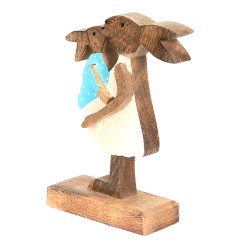 Clayre & Eef Statuetta Coniglio 15x6x22 cm Marrone Rosa  Legno