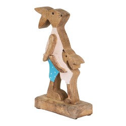 Clayre & Eef Figurine Rabbit 12x6x22 cm Brown Blue Wood