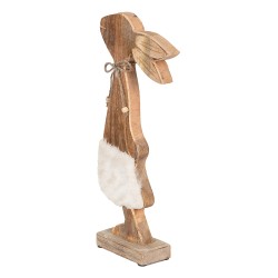 Clayre & Eef Figurine Lapin 18x6x40 cm Marron Blanc Bois