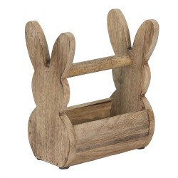 Clayre & Eef Boîte en bois Lapin 16x12x25 cm Marron Bois