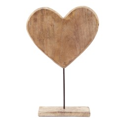 Clayre & Eef Statuetta Cuore 32x7x51 cm Marrone Legno Metallo