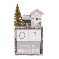 Clayre & Eef Calendar 10x5x18 cm Brown Wood