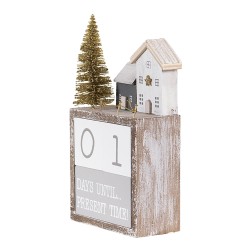 Clayre & Eef Calendrier 10x5x18 cm Marron Bois