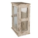 Clayre & Eef Wandregal 42x26x56 cm Weiß Braun Holz Glas