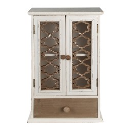 Clayre & Eef Étagère murale 32x13x51 cm Blanc Marron Bois