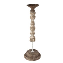 Clayre & Eef Candelabro 51 cm Bianco Marrone  Legno Metallo