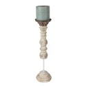 Clayre & Eef Candelabro 44 cm Marrone Bianco  Legno Metallo