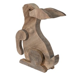 Clayre & Eef Statuetta Coniglio 28x11x33 cm Marrone Legno