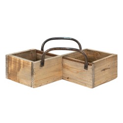 Clayre & Eef Aufbewahrungsbox 38x22x9 cm Braun Holz Eisen