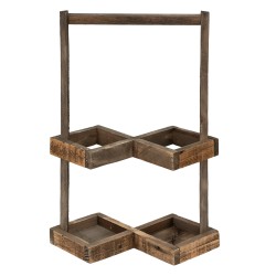 Clayre & Eef Portabottiglie 27x14x42 cm Marrone Legno